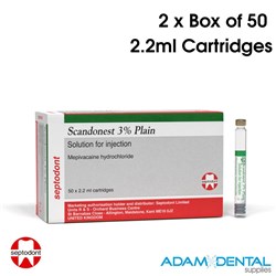 SCANDONEST 3% Plain 2.2ml 2 x Box 50 Light Green Label