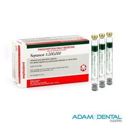 SEPTANEST 4% with 1:200000 Adrenalin 2.2ml 2 x 50/pk Anaesthetic NO RETURNS