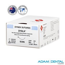 Dysilk Sutures 3-0 24mm 3/8 Circ Rvrse Cut 45cm 36/pk