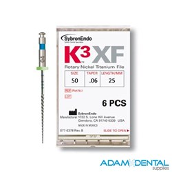 K3 XF File 25mm Size 50 .06 Taper Pack of 6