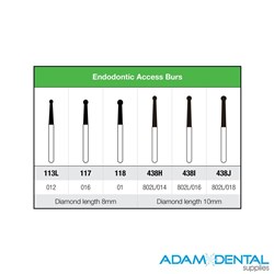 High Speed Diamond Burs Endodontic Access 5pk