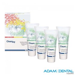 VOCO CleanJoy Fluoride Polishing Prophy Paste FINE MINT 4  x 100g Tubes