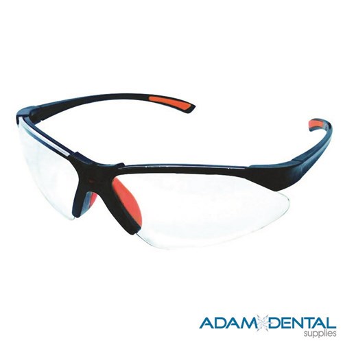 Non-Adjustable Clear Lens w. Black/Orange Frame