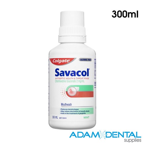Colgate Savacol Alcohol Free Mouth & Throat Rinse 300ml x 6
