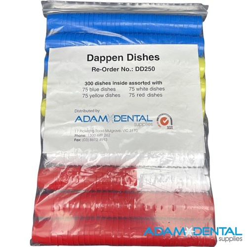 Multi Purpose Plastic Dappen Dishes 300Pk Assorted