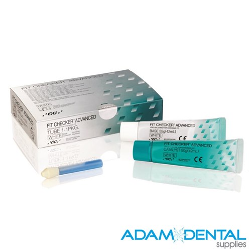 GC FIT CHECKER Advanced 1:1 Pack Tube White VPES fit checking and bite registration material for accurate occlusal evaluation in dental clinics