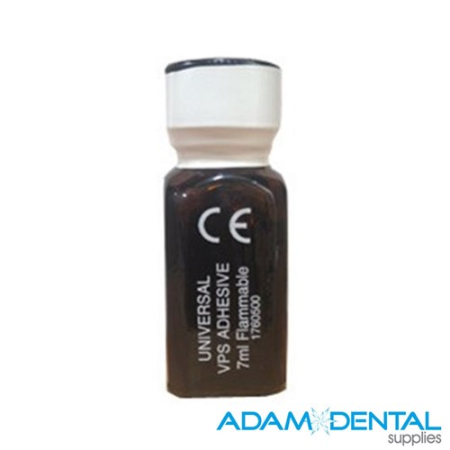 GC EXAFLEX VPS Adhesive 7ml dental impression tray adhesive bottle with brush applicator, designed to securely bond VPS impression materials to trays for accurate dental impressions