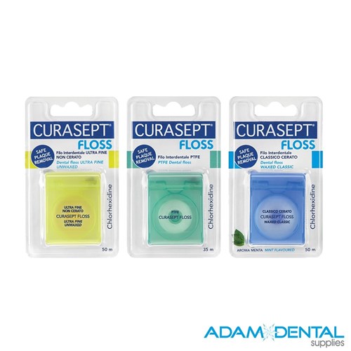 Curasept Dental Floss Range with Chlorhexidine 6/pk