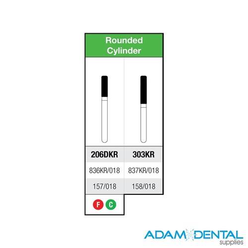 High Speed Diamond Burs Round Cylinder 5pk