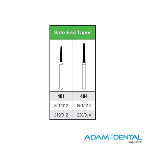 High Speed Diamond Burs Safe End Taper 5pk