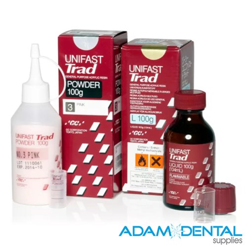 GC UNIFAST TRAD acrylic for temporary restorations, self-curing temporary crown and bridge material for dental clinics