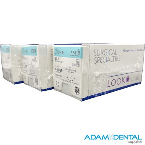 Look Silk Sutures Black Braided Non Absorbable