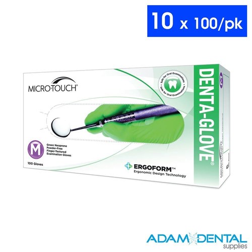 Ansell Dentaglove Green Neoprene L 10 x 100/pk NO RTRN